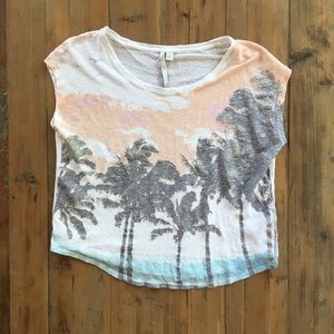 Lauren Conrad linen tee with palm trees